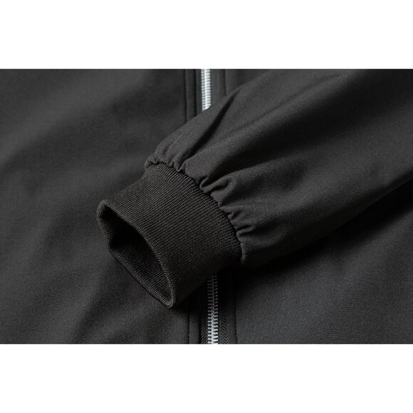 Men's Black Stylish Lightweight Windbreaker Spring Fall Casual Bomber Jacket - Picture 5 of 6